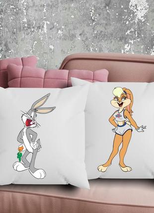 Парные подушки с принтом - bugs bunny!