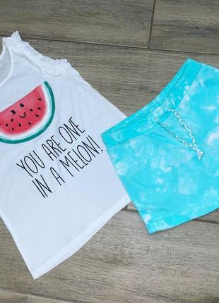 Комплект шорты, футболка для девочки h&m 6-8лет