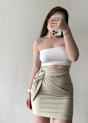 Бежевая юбка мини missguided / бежевая мини / юбка / юбка