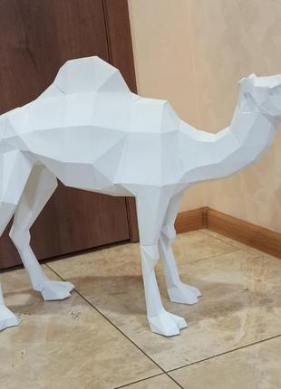 Paperkhan конструктор із картону верблюд пазл оригамі papercraft 3d фігура полігональна набір подарок сувенір антистрес1 фото