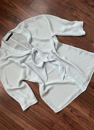 Нежная блуза прозрачная zara с бантом