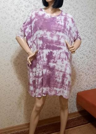Сукня-футболка new look тай дай р. 12 eur 40 оверсайз бохо віскоза трикотаж