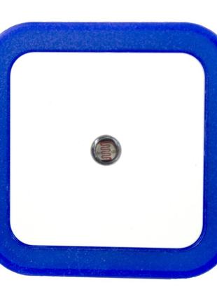 Нічник неоновий світлодіодний з датчиком світла, квадратний, синій