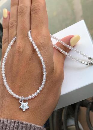 Чокер на шию з натурального циркону