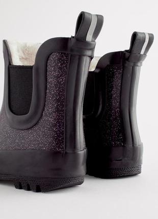 Теплі блискучі гумові чоботи челсі next