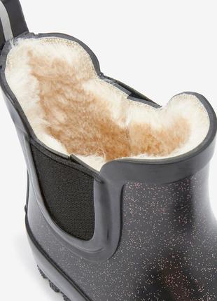 Теплі блискучі гумові чоботи челсі next