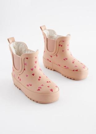 Теплі блискучі гумові чоботи челсі next