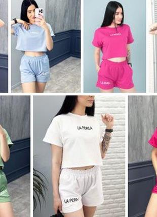 Костюм спортивный с шортами "la perla"