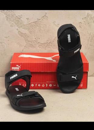 Кожаные мужские сандалии с логотипом puma