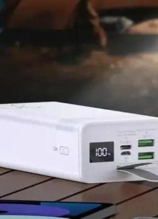 Зовнішній акумулятор портативний зарядний пристрій повербанк на 30000mah с led-світильником10 фото