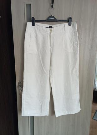 💯% лен льняные широкие укороченные палаццо брюки esprit