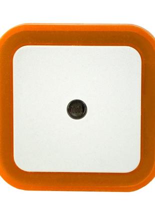 Нічник неоновий світлодіодний з датчиком світла, квадратний, помаранчевий