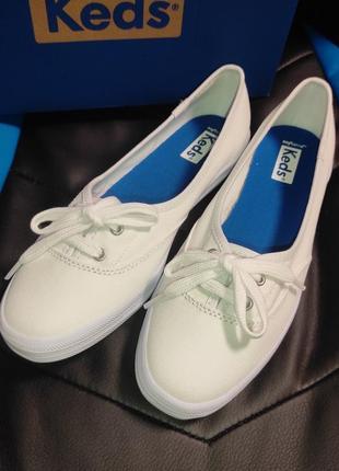Молочно білі кеди keds eur37 the mini canvas white