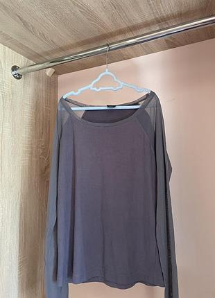 Свободная легкая кофта с сеточкой на рукавах