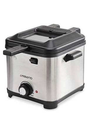 Фритюрница ambiano 97305 (900 вт, масляный бак 1.5 л, 450 г продукта, нержавеющая сталь, до 190 °c)