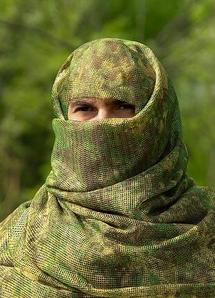 Camotec маскировочная шарф-сетка sfvs pencott green, тактическая накидка для маскировки, военный шарф камуфляж