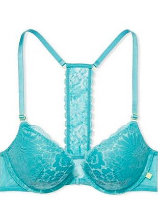 Бюстгальтер бирюзовый с застежкой спереди push up victoria ́s secret