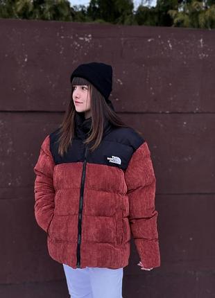 Зимний пуховик the north face burgundy куртка зе норд фейс