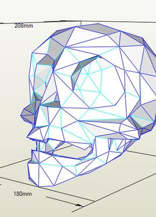 Paperkhan набір для створення 3d фігур череп голова паперкрафт papercraft подарунок сувернір іграшка конструктор
