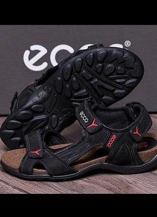 Сандалії чоловічі з натуральної шкіри чорного кольору, кожаные мужские сандали ек