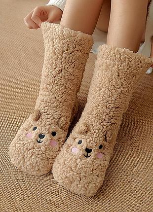 Тапочки носки с тормозками махровые