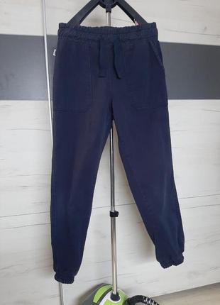 Трендовые джоггеры с накладными карманами синие коттоновые брюки на манжетах u.s. polo assn. размер s/10