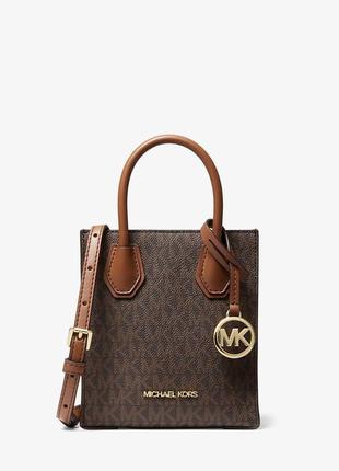 Сумка michael kors mercer extra-small коричнева лого