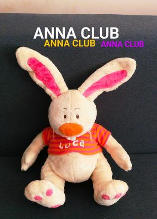 М'яка іграшка кролик фирмы wwf, anna club plush ,, luca, голландия 👍😊 ц 650 гр👍