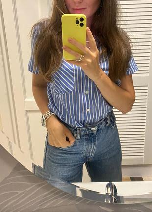 Сорочка рубашка шведка в полоску zara mango
