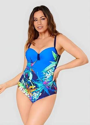 Цільний купальник з принтом fuba синій р.54