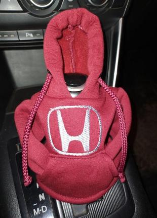 Чехол кофта худи аксессуар на кпп car hoodie хонда honda бордовый подарок автомобилисту 10070