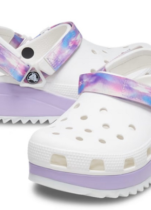 Crocs кроксы клоги сабо шлепки на платформе сандалии classic hiker dream clog white lavender 206772