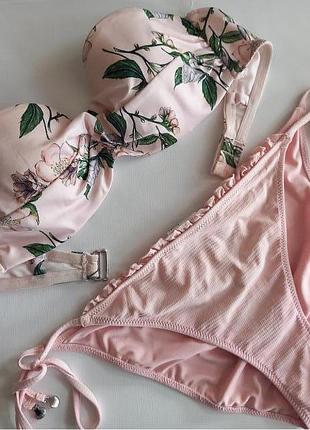 80а/75в h&m волшебный потрясающий раздельный купальник балконет чашка спейсер на в