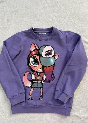 Светр дівчачий утеплений фіолетового кольору