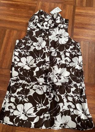 Нова подовжена льняна майка блуза сорочка 💯 льон moddison 38 44 швейцарія 🇨🇭