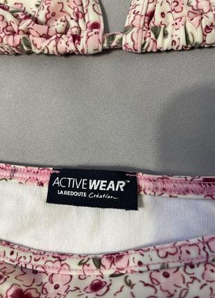 Милий роздільний купальник active wear в квітковий принт3 фото