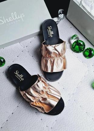Shellys london оригинал золотые кожаные сандалии