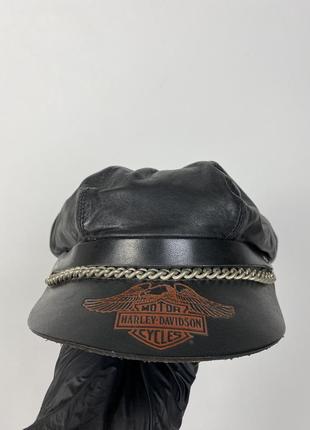 Кожаная кепка harley davidson ( vintage)