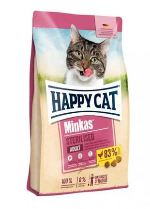 Happy cat minkas sterilised geflugel - сухой корм для стерилизованных кошек с птицей - 10кг