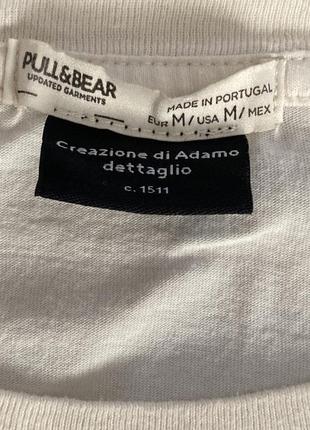 Бавовняна футболка  с картиною michelangelo buonarroti pull&bear  m іспанія 🇪🇸3 фото