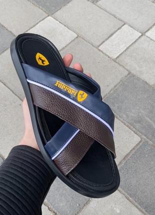 Чоловічі шкіряні шльопанці з натуральної шкіри,  сланці