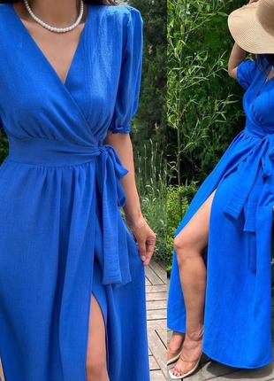 Сукня халат міді на запах рукава ліхтарики плаття зелена червона синя чорна максі...