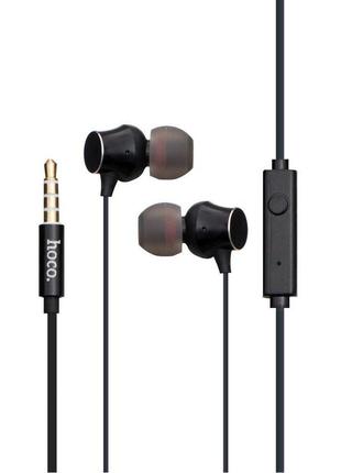 Проводные наушники hoco 3.5 mm m51 вакуумные с микрофоном 1.2 m black
