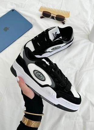 Круті жіночі кросівки adidas adi2000 black white чорно-білі