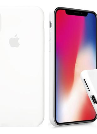 Чохол full silicone case для iphone xs max white (силіконовий чохол білий силікон кейс на айфон хс макс)