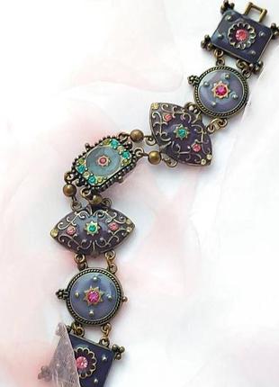 Красивый винтажный браслет с эмалью