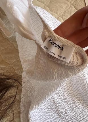 Біла літня бавовняна сукня сарафан плаття з відкритою спинкою bershka7 фото
