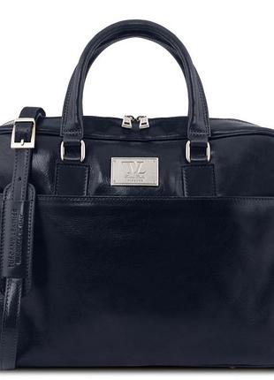 Кожаная сумка портфель tuscany leather urbino tl141241 (blue-синий)