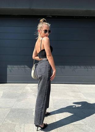 Жіночий топ корсет з чашками на бретельках чорний