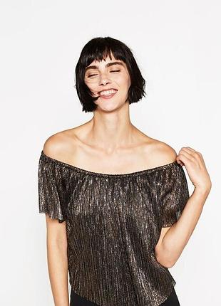 Топ-зара з металізованим ефектом сітка металік сіточка блуза від zara